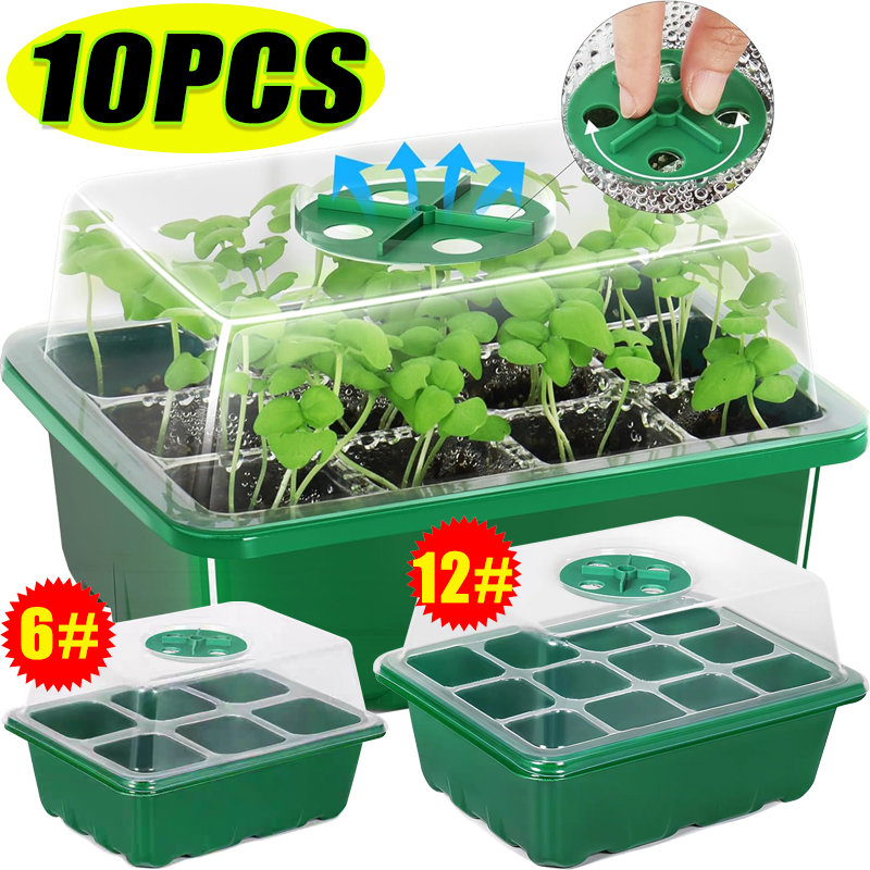 Propagation Tray Dome - 6/12 Grids Groeiende Start Kwekerij Trays