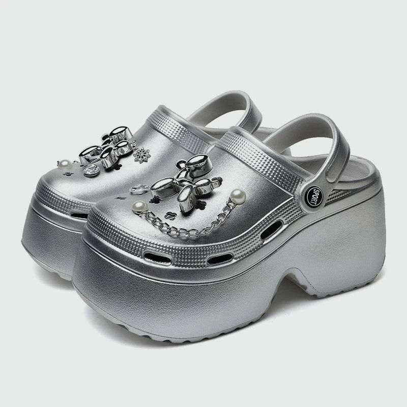 Gardening Tools For Women - Nieuwe dames zilveren platform klompen zomer