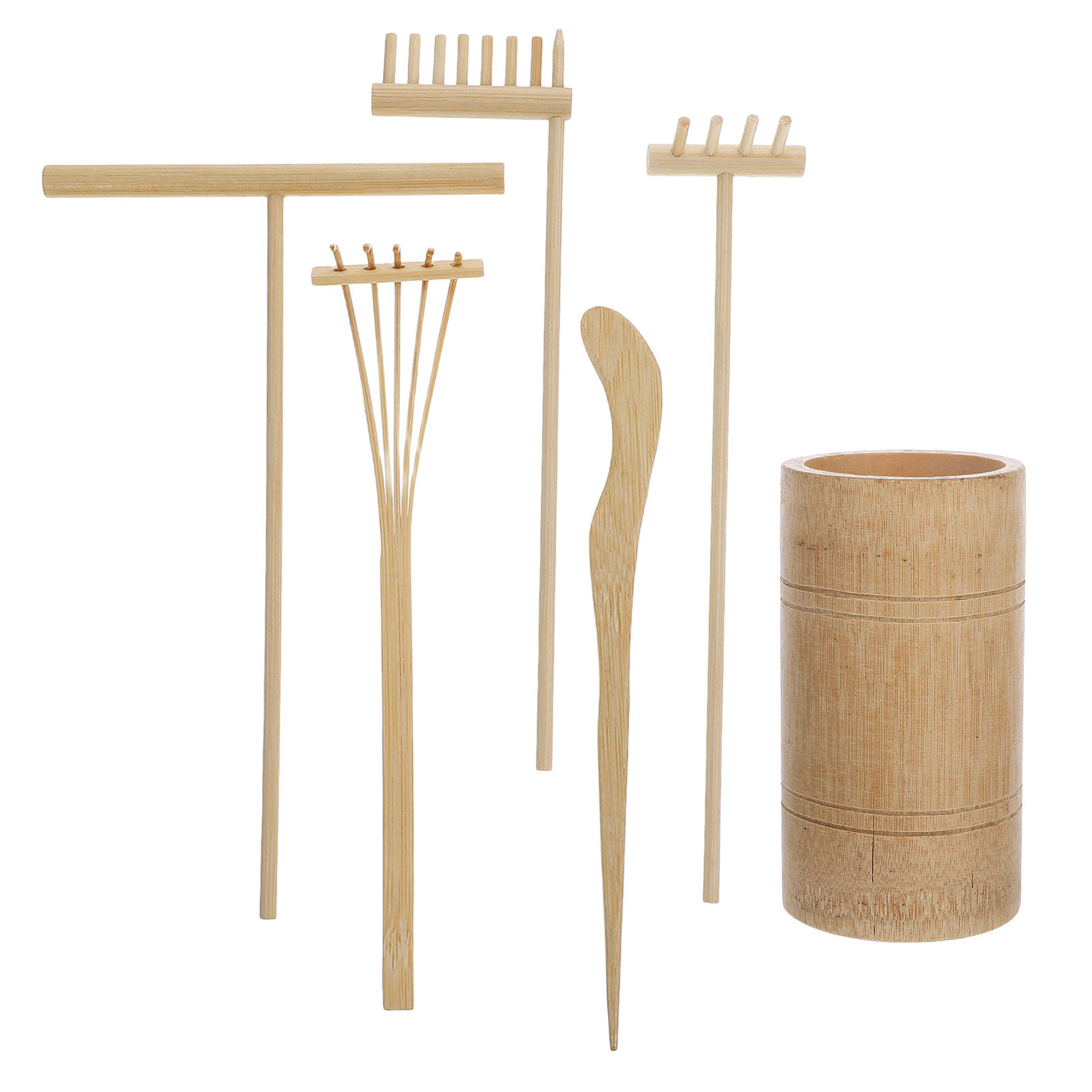 Gardening Tools Rake - 1 Set Zen Zandhark Set Bamboe