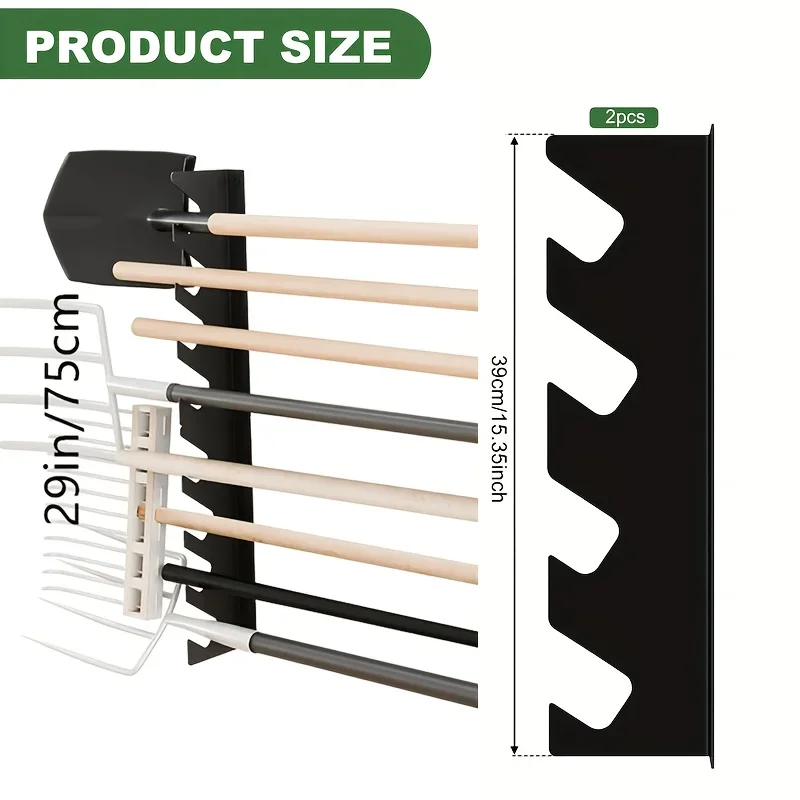 Gardening Tools Rake - Zware metalen tuin gereedschaphouder met opbergruimte