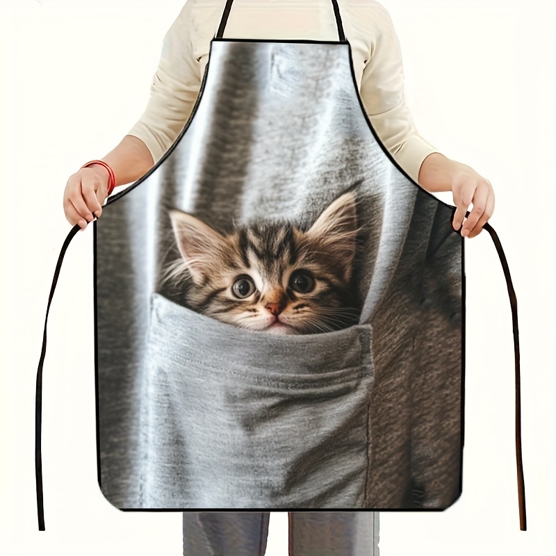 Gardening Tools For Women - 1 stuk schattig katjespatroon nekhangend schort