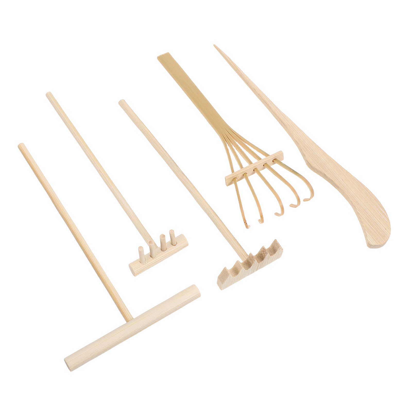 Gardening Tools Rake - 5-delige mini bamboe zen-tuin hark zandtekenpen